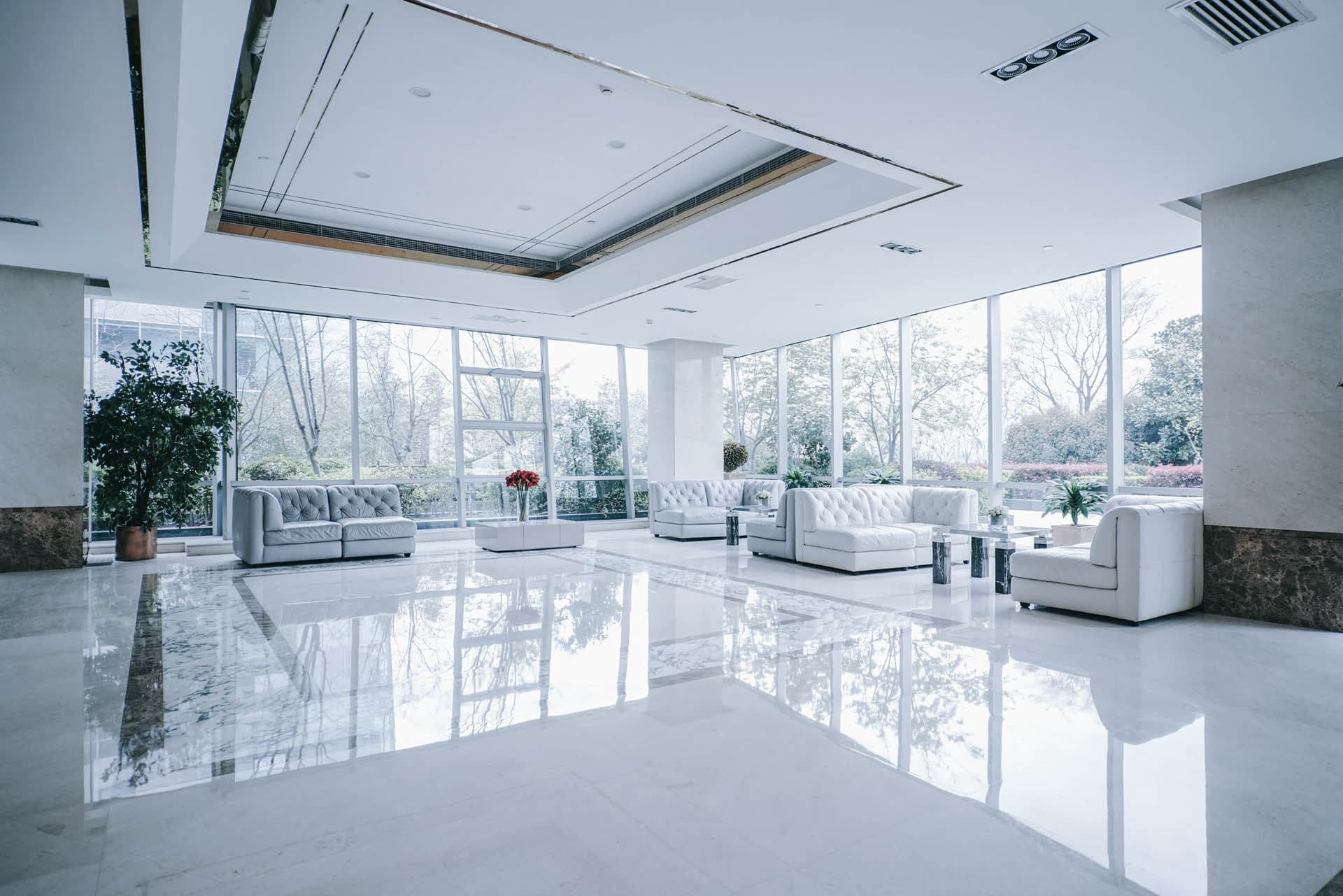 Modern commercial lobby interior